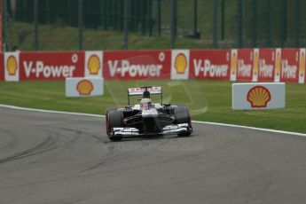 World © Octane Photographic Ltd. F1 Belgian GP - Spa-Francorchamps, Saturday 24th August 2013 - Practice 3. Williams FW35 - Pastor Maldonado. Digital Ref : 0792lw1d8757