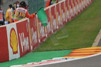 World © Octane Photographic Ltd. F1 Belgian GP - Spa-Francorchamps, Saturday 24th August 2013 - Practice 3. Green flag. Digital Ref : 0792lw1d8765