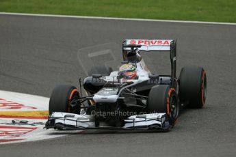 World © Octane Photographic Ltd. F1 Belgian GP - Spa-Francorchamps, Saturday 24th August 2013 - Practice 3. Williams FW35 - Pastor Maldonado. Digital Ref : 0792lw1d8843