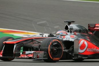 World © Octane Photographic Ltd. F1 Belgian GP - Spa-Francorchamps, Saturday 24th August 2013 - Practice 3. Vodafone McLaren Mercedes MP4/28 - Jenson Button. Digital Ref : 0792lw1d8870