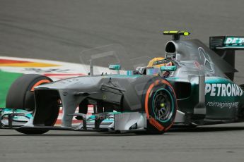 World © Octane Photographic Ltd. F1 Belgian GP - Spa-Francorchamps, Saturday 24th August 2013 - Practice 3. Mercedes AMG Petronas F1 W04 – Lewis Hamilton. Digital Ref : 0792lw1d8891