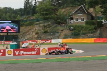 World © Octane Photographic Ltd. F1 Belgian GP - Spa-Francorchamps, Saturday 24th August 2013 - Practice 3. Infiniti Red Bull Racing RB9 - Mark Webber. Digital Ref : 0792lw1d9086