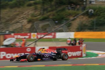 World © Octane Photographic Ltd. F1 Belgian GP - Spa-Francorchamps, Saturday 24th August 2013 - Practice 3. Infiniti Red Bull Racing RB9 - Sebastian Vettel. Digital Ref : 0792lw1d9108