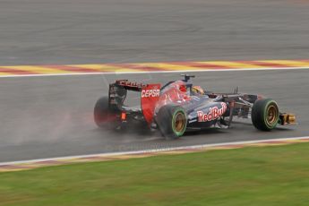 World © Octane Photographic Ltd. F1 Belgian GP - Spa-Francorchamps, Saturday 24th August 2013 - Qualifying. Scuderia Toro Rosso STR8 - Jean-Eric Vergne. Digital Ref : 0793cb7d2663