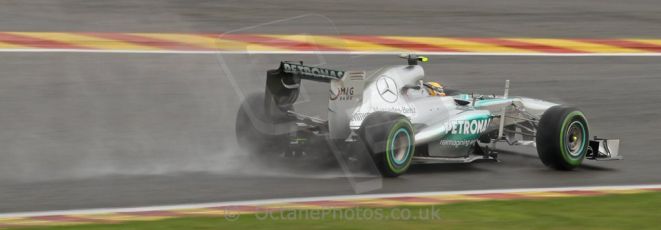 World © Octane Photographic Ltd. F1 Belgian GP - Spa-Francorchamps, Saturday 24th August 2013 - Qualifying. Mercedes AMG Petronas F1 W04 – Lewis Hamilton. Digital Ref : 0793cb7d2680
