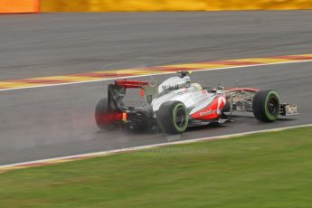 World © Octane Photographic Ltd. F1 Belgian GP - Spa-Francorchamps, Saturday 24th August 2013 - Qualifying. Vodafone McLaren Mercedes MP4/28 - Sergio Perez . Digital Ref : 0793cb7d2704