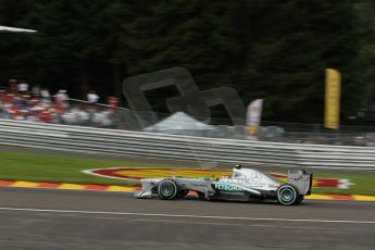 World © Octane Photographic Ltd. F1 Belgian GP - Spa-Francorchamps, Saturday 24th August 2013 - Qualifying. Mercedes AMG Petronas F1 W04 – Lewis Hamilton. Digital Ref : 0793lw1d5704