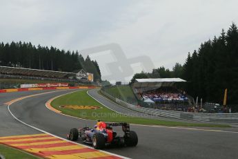 World © Octane Photographic Ltd. F1 Belgian GP - Spa-Francorchamps, Saturday 24th August 2013 - Qualifying. Infiniti Red Bull Racing RB9 - Mark Webber. Digital Ref : 0793lw1d9333