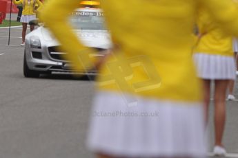 World © Octane Photographic Ltd. F1 Belgian GP - Spa-Francorchamps, Sunday 25th August 2013 - Race Build up. The Shell grid girls and the safety car on grid. Digital Ref : 0797cb7d3309