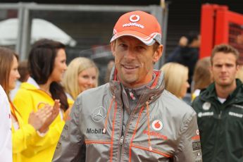 World © Octane Photographic Ltd. F1 Belgian GP - Spa-Francorchamps, Sunday 25th August 2013 - Race Build up. Vodafone McLaren Mercedes MP4/28 - Jenson Button. Digital Ref :