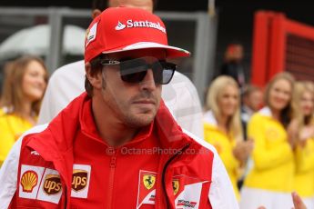 World © Octane Photographic Ltd. F1 Belgian GP - Spa-Francorchamps, Sunday 25th August 2013 - Race Build up. Scuderia Ferrari F138 - Fernando Alonso. Digital Ref :