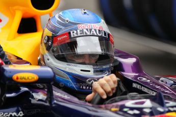 World © Octane Photographic Ltd. F1 Belgian GP - Spa-Francorchamps, Sunday 25th August 2013 - Race Build up. Infiniti Red Bull Racing RB9 - Sebastian Vettel. Digital Ref :