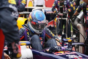 World © Octane Photographic Ltd. F1 Belgian GP - Spa-Francorchamps, Sunday 25th August 2013 - Race Build up. Infiniti Red Bull Racing RB9 - Sebastian Vettel. Digital Ref :