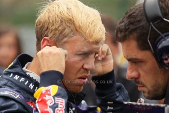 World © Octane Photographic Ltd. F1 Belgian GP - Spa-Francorchamps, Sunday 25th August 2013 - Race Build up. Infiniti Red Bull Racing RB9 - Sebastian Vettel. Digital Ref :