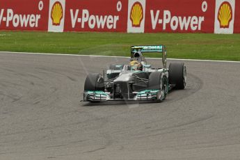 World © Octane Photographic Ltd. F1 Belgian GP - Spa-Francorchamps, Sunday 25th August 2013 - Race. Mercedes AMG Petronas F1 W04 – Lewis Hamilton. Digital Ref :