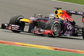 World © Octane Photographic Ltd. F1 Belgian GP - Spa-Francorchamps, Sunday 25th August 2013 - Race. Infiniti Red Bull Racing RB9 - Sebastian Vettel. Digital Ref :