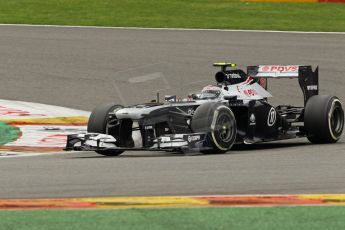 World © Octane Photographic Ltd. F1 Belgian GP - Spa-Francorchamps, Sunday 25th August 2013 - Race. Williams FW35 - Valtteri Bottas. Digital Ref :