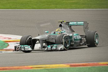 World © Octane Photographic Ltd. F1 Belgian GP - Spa-Francorchamps, Sunday 25th August 2013 - Race. Mercedes AMG Petronas F1 W04 – Lewis Hamilton. Digital Ref :