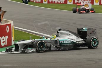 World © Octane Photographic Ltd. F1 Belgian GP - Spa-Francorchamps, Sunday 25th August 2013 - Race. Mercedes AMG Petronas F1 W04 - Nico Rosberg. Digital Ref :