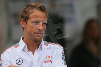 World © Octane Photographic Ltd. F1 Belgian GP - Spa-Francorchamps, Saturday 24th August 2013 - Paddock. Vodafone McLaren Mercedes MP4/28 - Jenson Button. Digital Ref : 0791lw1d8195