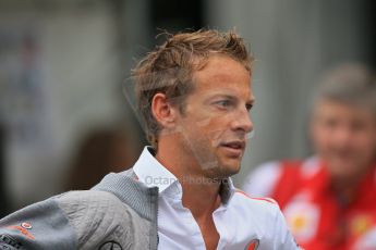 World © Octane Photographic Ltd. F1 Belgian GP - Spa-Francorchamps, Saturday 24th August 2013 - Paddock. Vodafone McLaren Mercedes MP4/28 - Jenson Button. Digital Ref : 0791lw1d8198