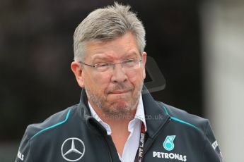 World © Octane Photographic Ltd. F1 Belgian GP - Spa-Francorchamps, Saturday 24th August 2013 - Paddock. Mercedes AMG Petronas - Ross Brawn. Digital Ref : 0791lw1d8220