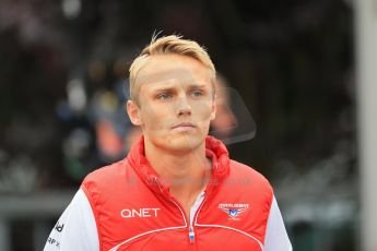 World © Octane Photographic Ltd. F1 Belgian GP - Spa-Francorchamps, Saturday 24th August 2013 - Paddock. Marussia F1 Team MR02 - Max Chilton. Digital Ref : 0791lw1d8296