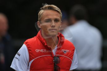 World © Octane Photographic Ltd. F1 Belgian GP - Spa-Francorchamps, Sunday 25th August 2013 - Paddock. Marussia F1 Team MR02 - Max Chilton. Digital Ref : 0795lw1d0140