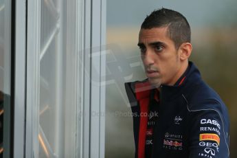 World © Octane Photographic Ltd. F1 Belgian GP - Spa-Francorchamps, Sunday 25th August 2013 - Paddock. Infiniti Red Bull Racing RB9 reserve driver - Sebastien Buemi. Digital Ref : 0795lw1d0187