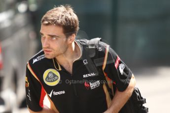 World © Octane Photographic Ltd. F1 Paddock, Belgian GP, Spa Francorchamps, Thursday 22nd August 2013. Jerome d'Ambrosio - Lotus F1 team reserve driver. Digital Ref :