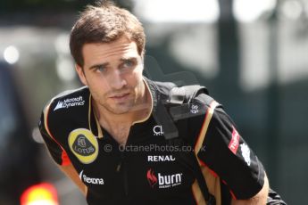 World © Octane Photographic Ltd. F1 Paddock, Belgian GP, Spa Francorchamps, Thursday 22nd August 2013. Jerome d'Ambrosio - Lotus F1 team reserve driver. Digital Ref :