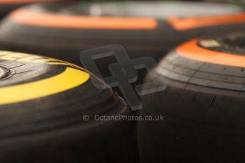 World © Octane Photographic Ltd. GP2 Paddock, Belgian GP, Spa Francorchamps, Thursday 22nd August 2013. Pirelli prime and option tyres. Digital Ref : 0781cb7d1645