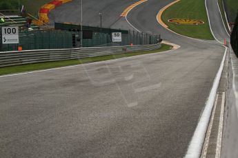 World © Octane Photographic Ltd. GP2 Paddock, Belgian GP, Spa Francorchamps, Thursday 22nd August 2013. The run down to Eau Rouge seen from the old pitlane. Digital Ref : 0781cb7d1762