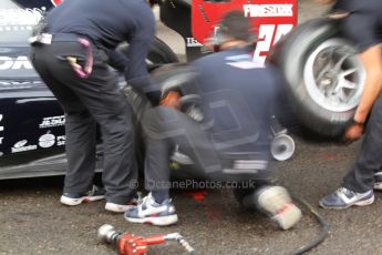 World © Octane Photographic Ltd. GP2 Paddock, Belgian GP, Spa Francorchamps, Thursday 22nd August 2013. Venezuela GP Lazarus practice pitstop using Vitorrio Ghirelli's car. Digital Ref : 0781cb7d1784