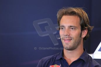 World © Octane Photographic Ltd. F1 Belgian GP - Spa - Francorchamps. Thursday 22nd August 2013. FIA Press Conference. Scuderia Toro Rosso STR8 - Jean-Eric Vergne. Digital Ref : 0782lw1d6850