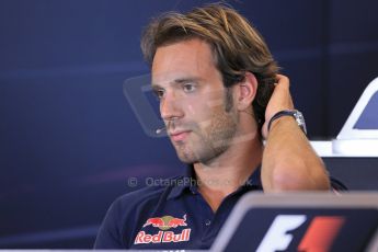 World © Octane Photographic Ltd. F1 Belgian GP - Spa - Francorchamps. Thursday 22nd August 2013. FIA Press Conference. Scuderia Toro Rosso STR8 - Jean-Eric Vergne. Digital Ref : 0782lw1d6944