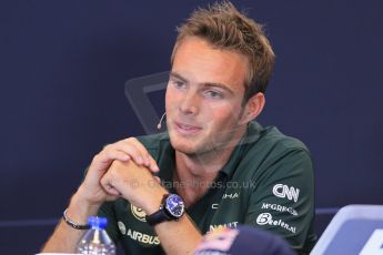 World © Octane Photographic Ltd. F1 Belgian GP - Spa - Francorchamps. Thursday 22nd August 2013. FIA Press Conference. Caterham F1 Team CT03 - Giedo van der Garde. Digital Ref : 0782lw1d7026