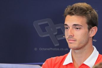 World © Octane Photographic Ltd. F1 Belgian GP - Spa - Francorchamps. Thursday 22nd August 2013. FIA Press Conference. Marussia F1 Team MR02 - Jules Bianchi. Digital Ref : 0782lw1d7034