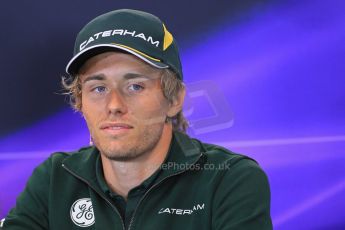 World © Octane Photographic Ltd. F1 Belgian GP - Spa - Francorchamps. Thursday 22nd August 2013. FIA Press Conference. Caterham F1 Team CT03 - Charles Pic. Digital Ref : 0782lw1d7039