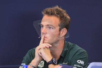 World © Octane Photographic Ltd. F1 Belgian GP - Spa - Francorchamps. Thursday 22nd August 2013. FIA Press Conference. Caterham F1 Team CT03 - Giedo van der Garde. Digital Ref : 0782lw1d7050