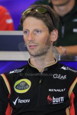 World © Octane Photographic Ltd. F1 Belgian GP - Spa - Francorchamps. Thursday 22nd August 2013. FIA Press Conference. Lotus F1 Team E21 - Romain Grosjean. Digital Ref : 0782lw2d7069