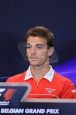 World © Octane Photographic Ltd. F1 Belgian GP - Spa - Francorchamps. Thursday 22nd August 2013. FIA Press Conference. Marussia F1 Team MR02 - Jules Bianchi. Digital Ref : 0782lw2d7071