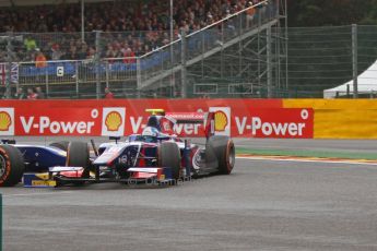 World © Octane Photographic Ltd. GP2 Belgian GP, Spa Francorchamps, Saturday 24th August 2013. Race 1. Jolyon Palmer and Felipe Nasr - Carlin. Digital Ref : 0794cb7d2990