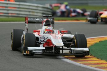 World © Octane Photographic Ltd. GP2 Belgian GP, Spa Francorchamps, Saturday 24th August 2013. Race 1. James Calado – ART Grand Prix, Fabio Leimer - Racing Engineering and Jolyon Palmer - Carlin. Digital Ref : 0794lw1d9716