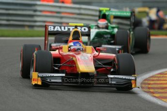 World © Octane Photographic Ltd. GP2 Belgian GP, Spa Francorchamps, Saturday 24th August 2013. Race 1. Fabio Leimer - Racing Engineering, Alexander Rossi – EQ8 Caterham Racing and Felipe Nasr - Carlin. Digital Ref: 0794lw1d9721