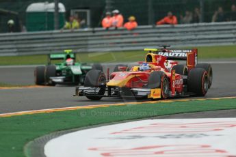 World © Octane Photographic Ltd. GP2 Belgian GP, Spa Francorchamps, Saturday 24th August 2013. Race 1. Fabio Leimer- Racing Engineering, James Calado – ART Grand Prix and Alexander Rossi – EQ8 Caterham Racing. Digital Ref: 0794lw1d9824