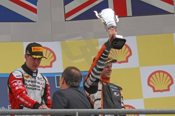 World © Octane Photographic Ltd. GP2 Belgian GP, Spa Francorchamps, Sunday 25th August 2013. Race 2. Adrian Quaife-Hobbs - Hilmer Motorsport celebrates his 3rd place. Digital Ref : 0796cb7d3464