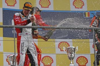 World © Octane Photographic Ltd. GP2 Belgian GP, Spa Francorchamps, Sunday 25th August 2013. Race 2. James Calado – ART Grand Prix celebrates his 1st race win in GP2. Digital Ref : 0796cb7d3489