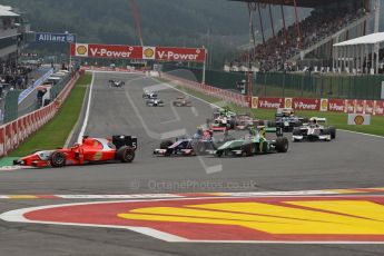 World © Octane Photographic Ltd. GP2 Belgian GP, Spa Francorchamps, Sunday 25th August 2013. Race 2. Johnny Cecotto – Arden International, Jolyon Palmer - Carlin and Alexander Rossi – EQ8 Caterham. Digital Ref : 0796lw1d9989