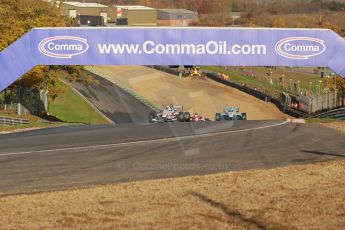 World © Octane Photographic Ltd. Brands Hatch, Race 1, Saturday 23rd November 2013. BRDC Formula 4 Winter Series, MSV F4-13, Will Palmer – HHC Motorsport, Matthew (Matty) Graham – Douglas Motorsport and Jack Cook – Hillspeed. Digital Ref : 0864lw1d6663